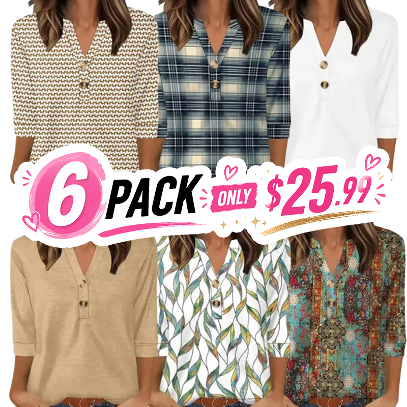 3/4 Sleeve Tops Summer Outfits for Women Breathable Lightweight Blouses Air Conditioner Friendly Loose Fit Beach Vacation Girls Adjustable