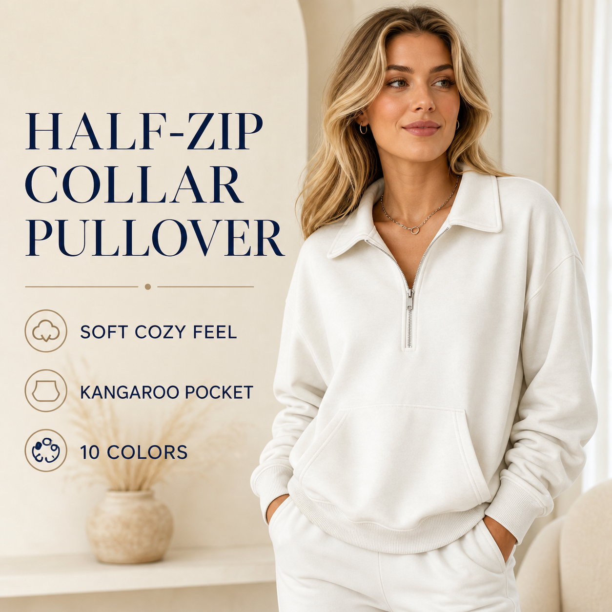 Women's Half-Zip Collar Pullover
