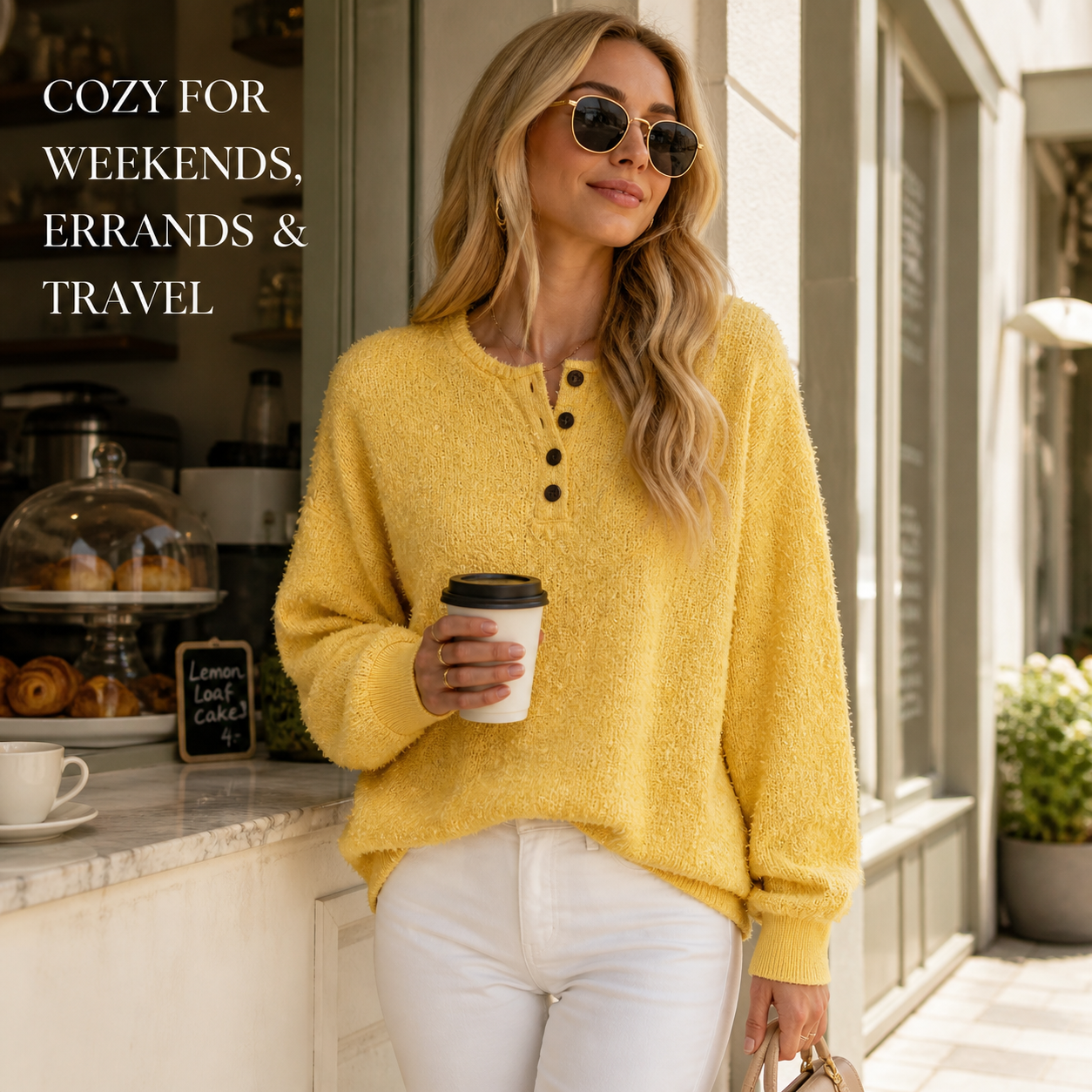 Textured Henley Pullover lifestyle