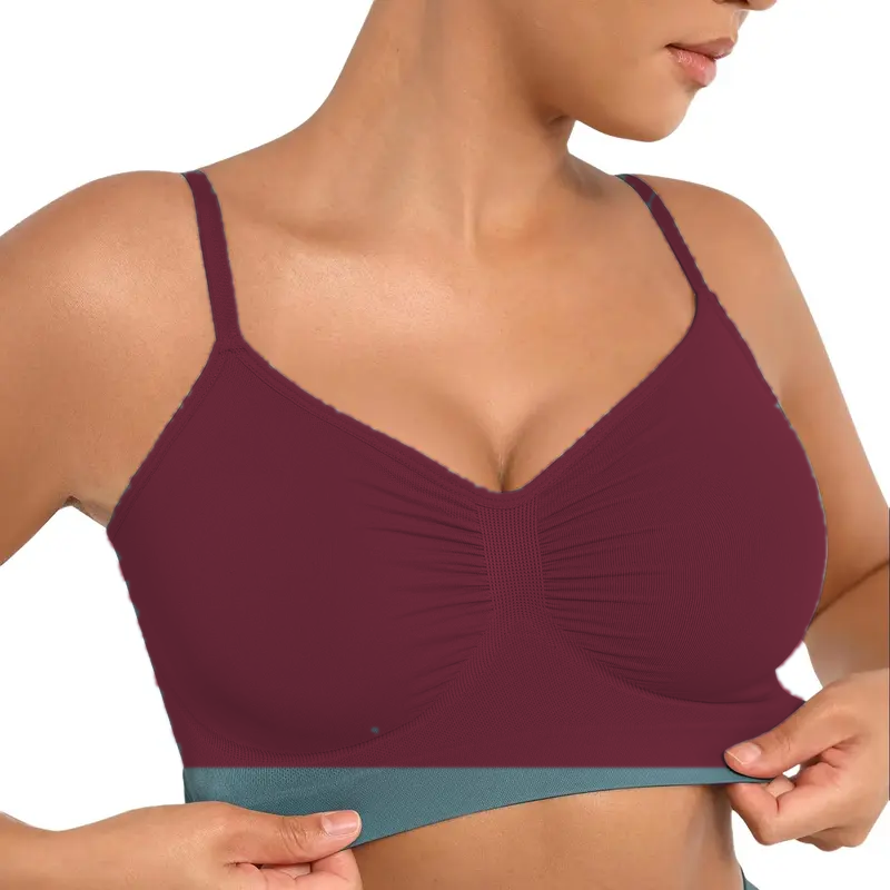 Burgundy seamless bralette