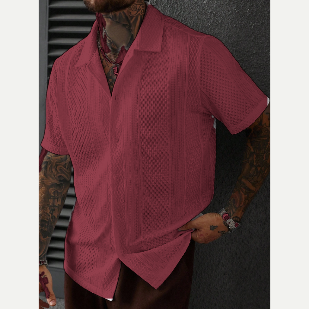 Burgundy textured shirt