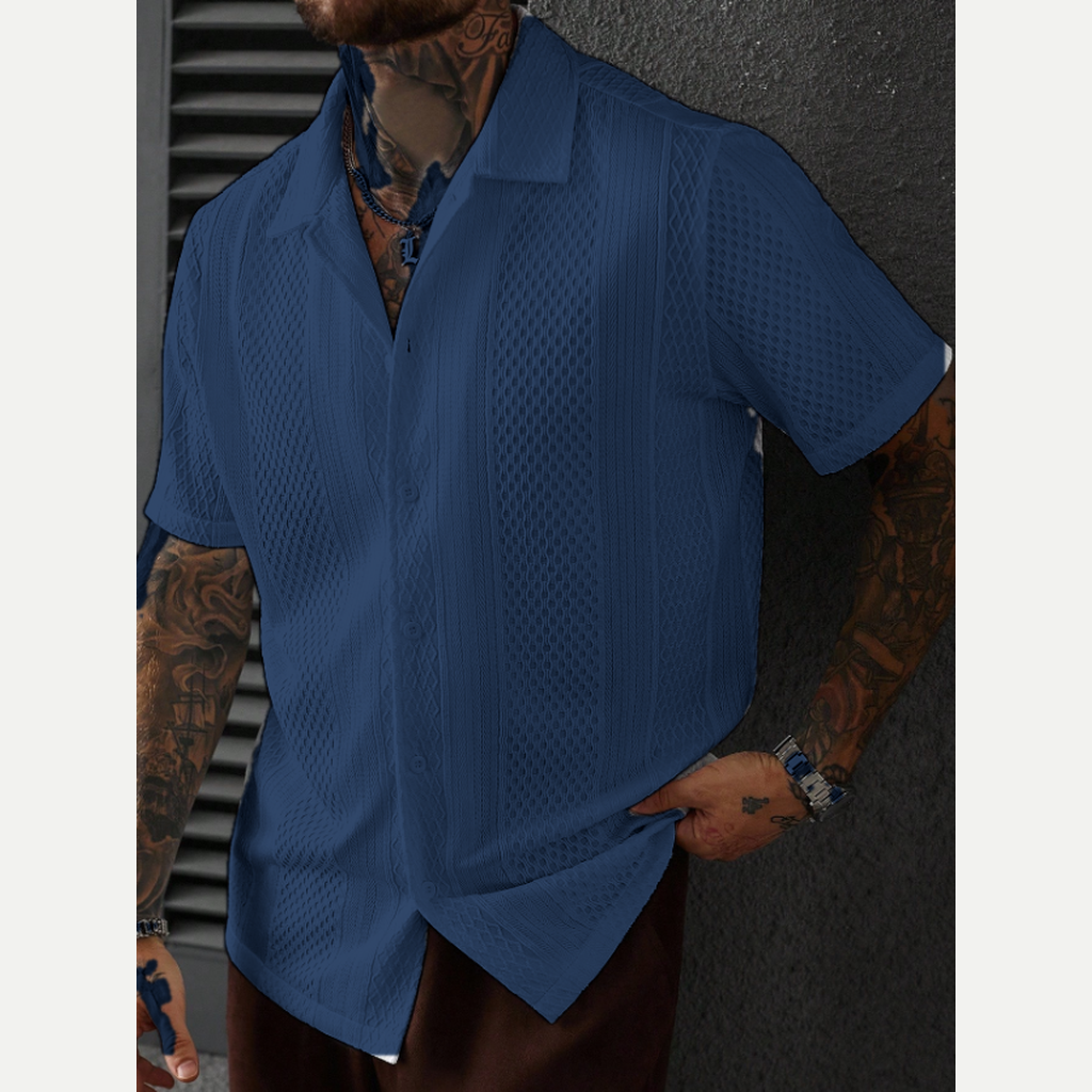 Navy textured shirt