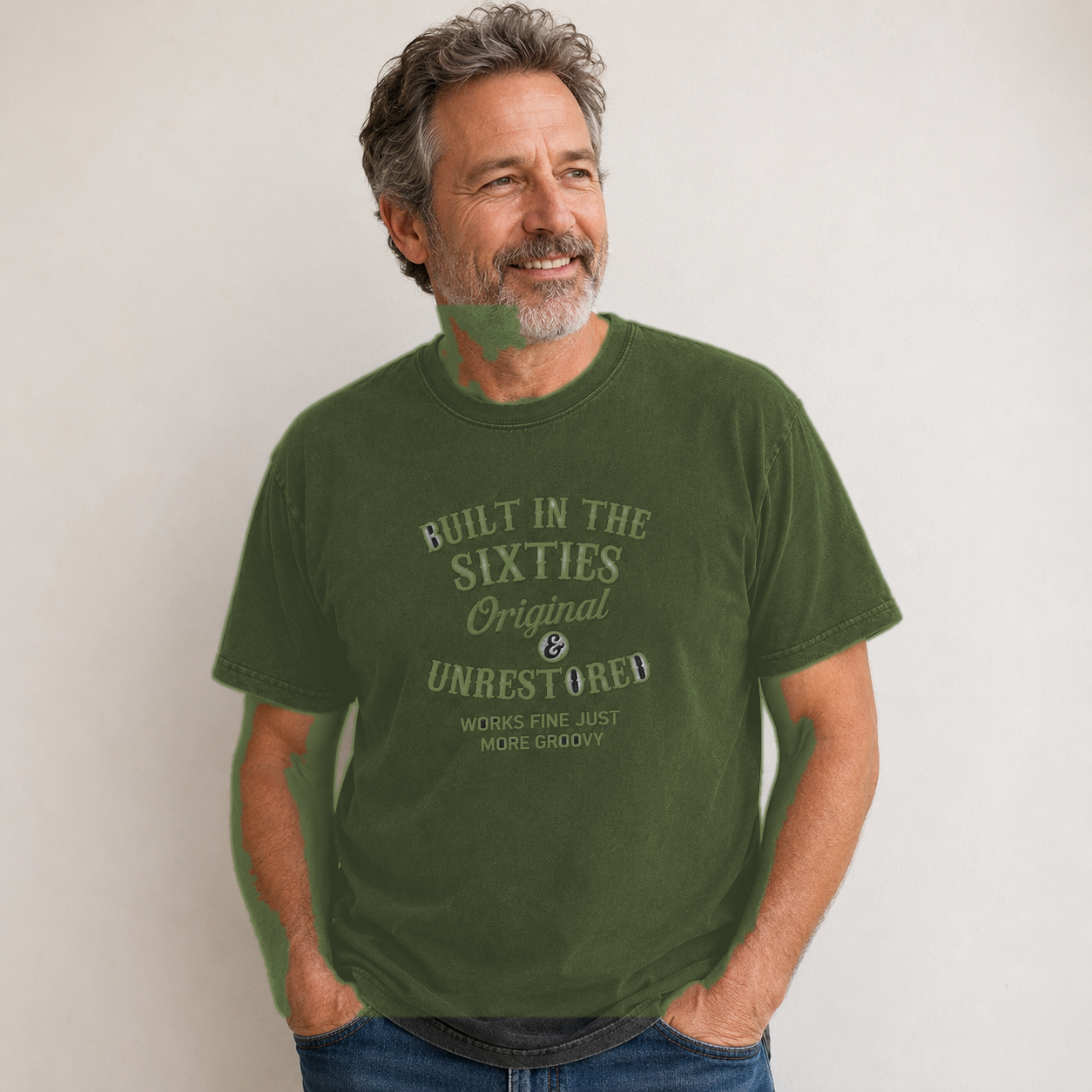 Olive vintage graphic tee