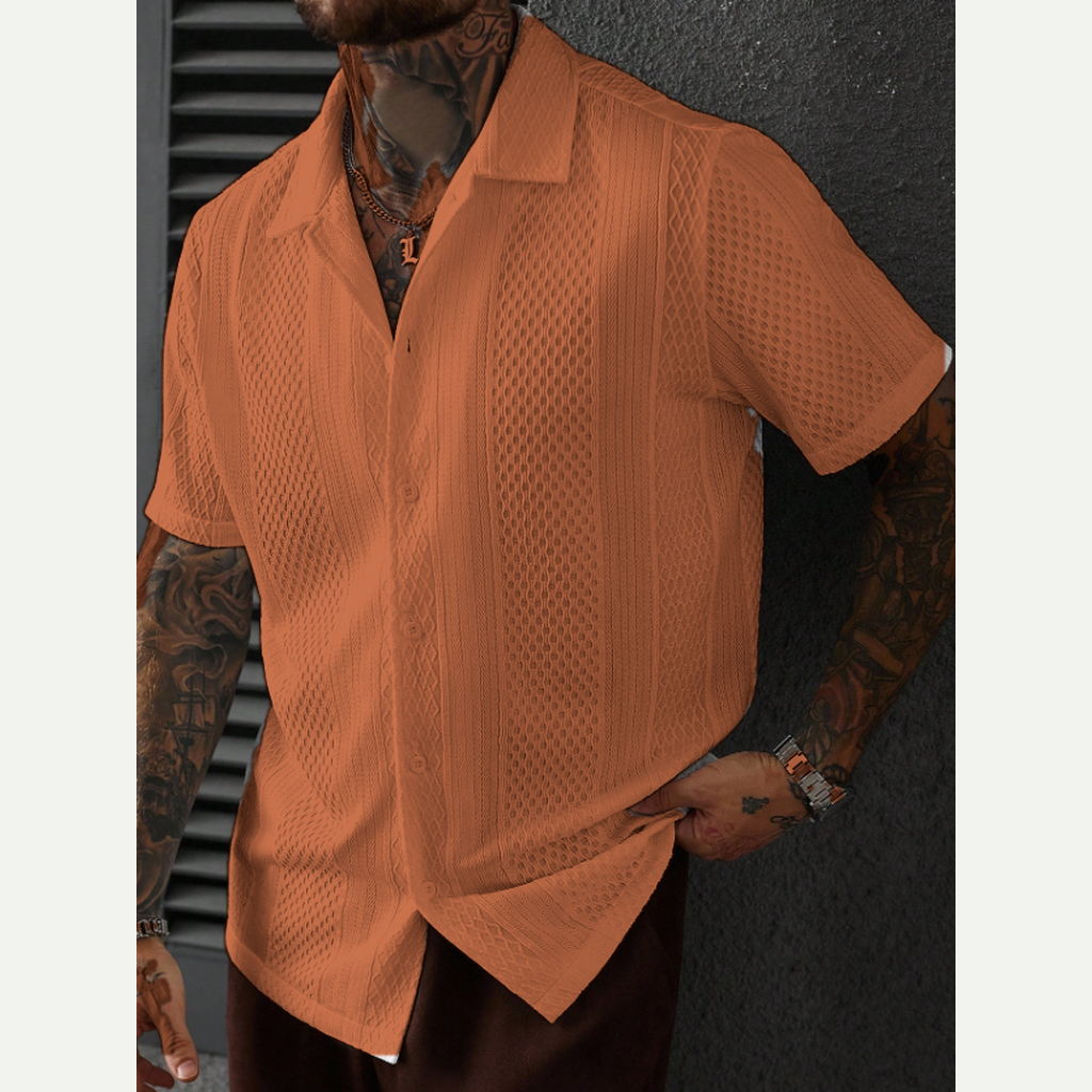 Rust textured shirt