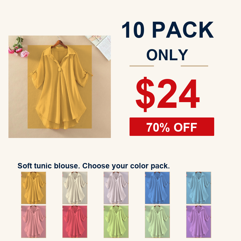 10 pack clearance women's roll tab tunic blouse