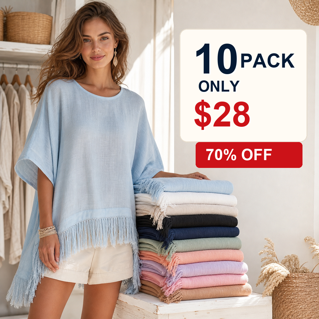 10 pack clearance women's fringed beach poncho blouse