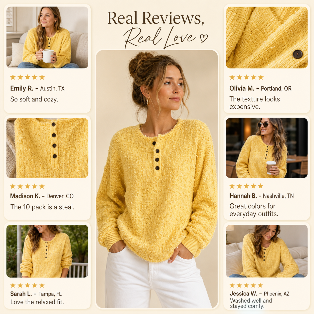 Textured Henley Pullover customer reviews