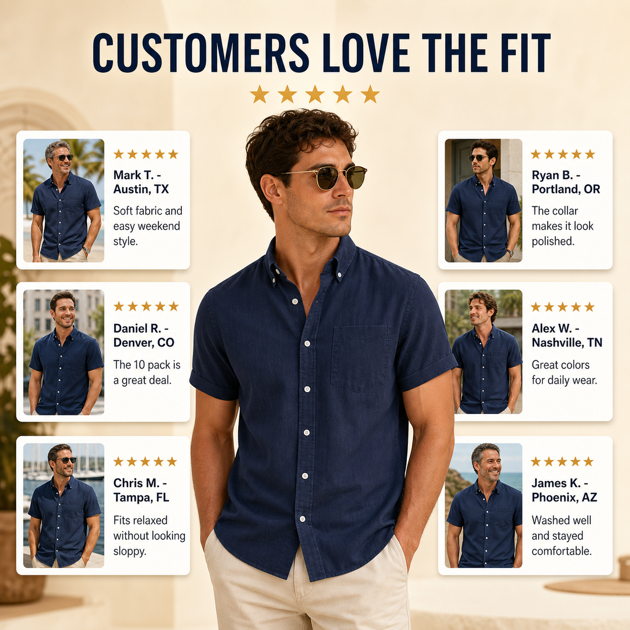 Short Sleeve Button-Up Shirt customer reviews