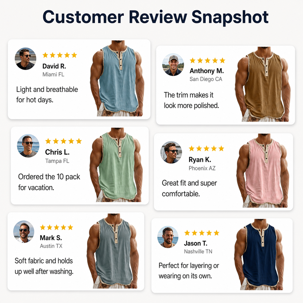 Customer review waterfall