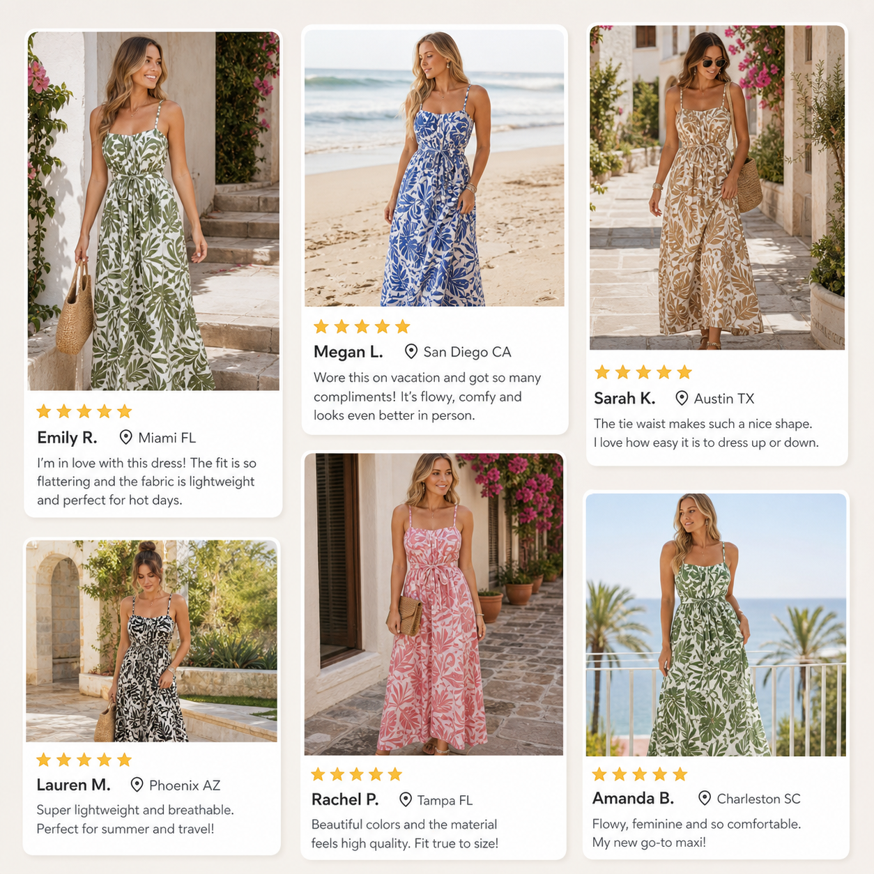 Customer review waterfall