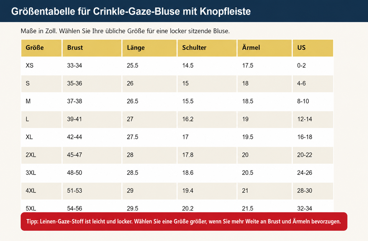 ⏰Räumungsverkauf⚡12er-Pack für 33,99 €⚡Damenblusen aus Leinen-Gaze mit Knopfleiste und Kragen