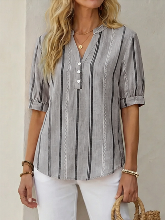 📣Räumungsverkauf: 10er-Pack für 32,99 €🔥Schön und bequem, Damen T-Shirt aus Baumwolle und Leinen mit kurzen Ärmeln