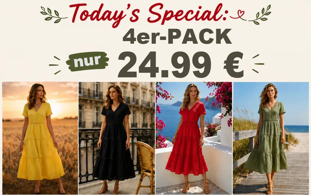 ⏰Geschäftsauflösungsverkauf⚡8er-Pack für nur 29,99 € ⚡Weiches Leinenkleid für Damen – mühelose Eleganz, die jede Kurve und jeden Moment zelebriert