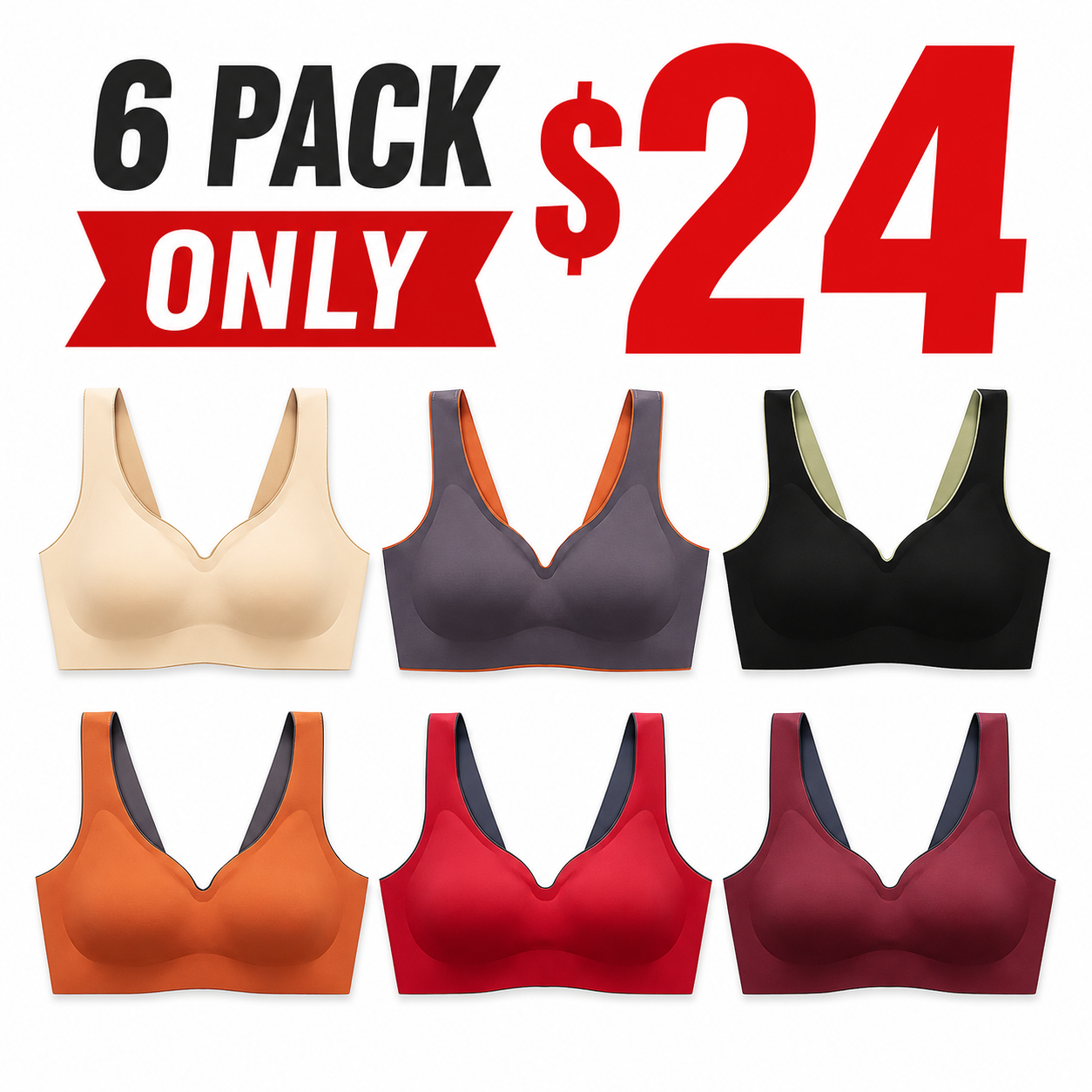 Women's Seamless Wireless Comfort Bra – Full Support, No Underwire, Everyday Lift