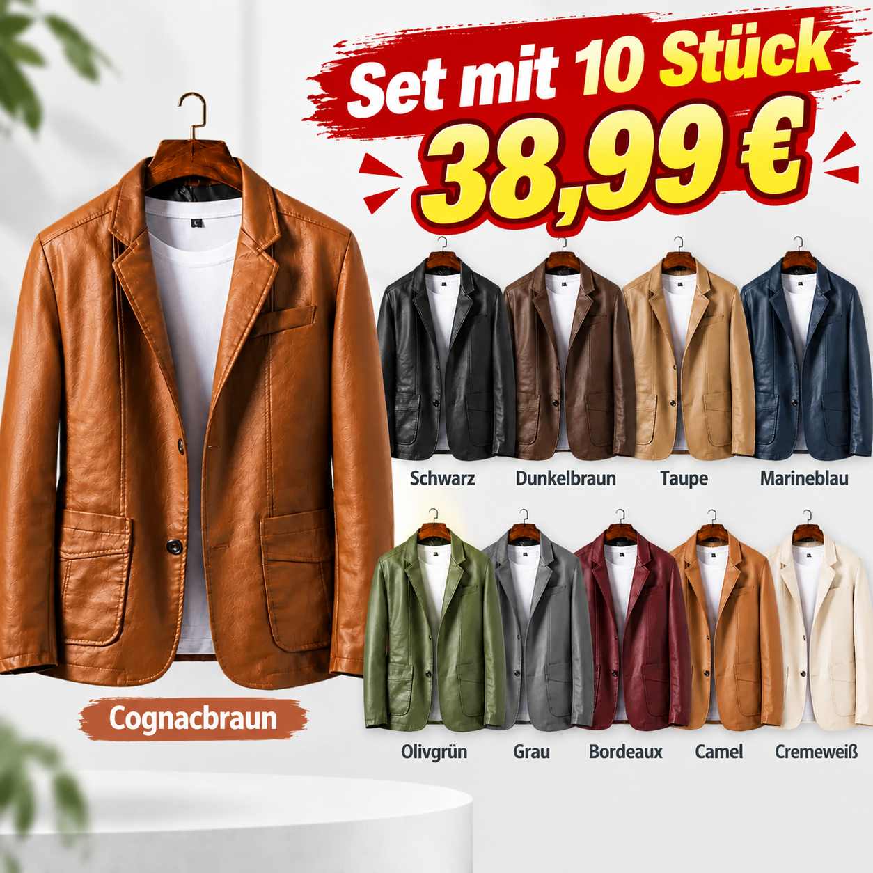 ⏰ Räumungsverkauf⚡10er-Set nur 38,99 €⚡Männer können von diesem bequemen Blazer aus Kalbsleder nicht genug bekommen