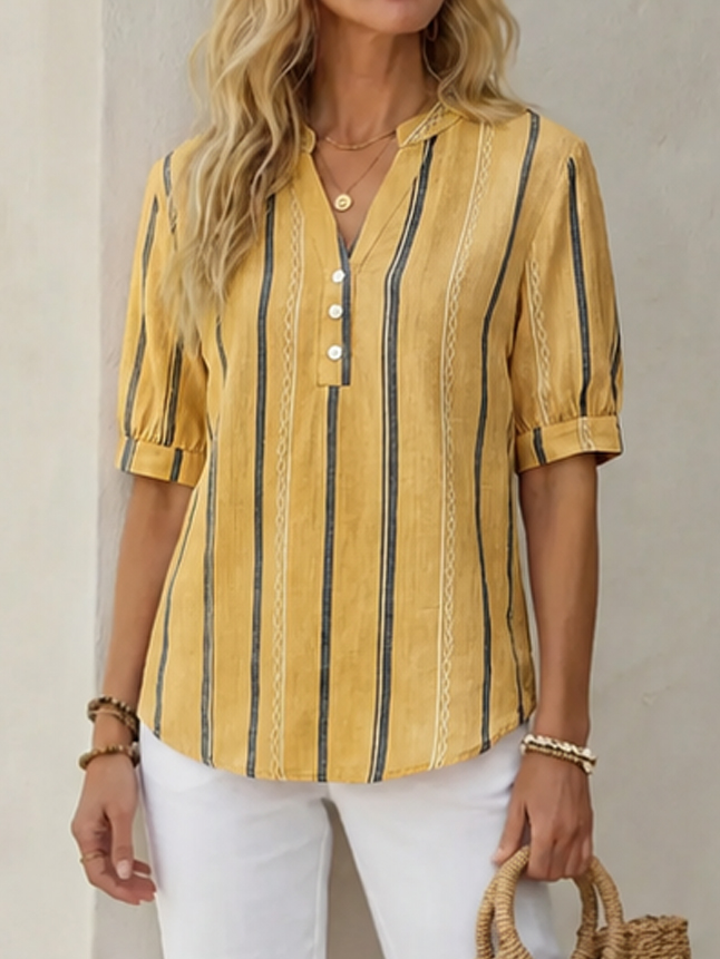 📣Räumungsverkauf: 10er-Pack für 32,99 €🔥Schön und bequem, Damen T-Shirt aus Baumwolle und Leinen mit kurzen Ärmeln