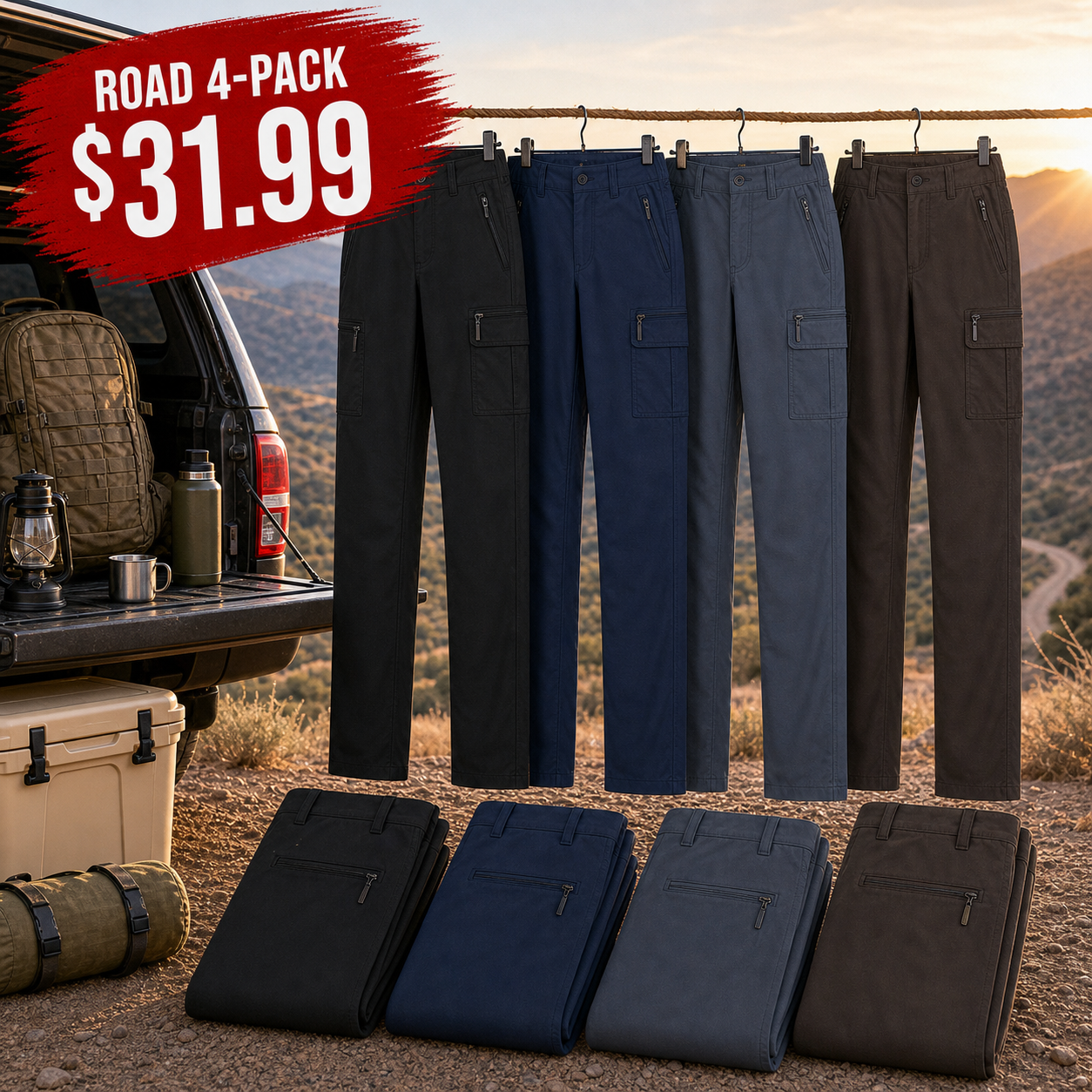 Men's Stretch Cargo Travel Pants