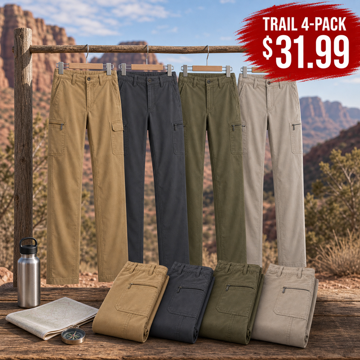 Men's Stretch Cargo Travel Pants