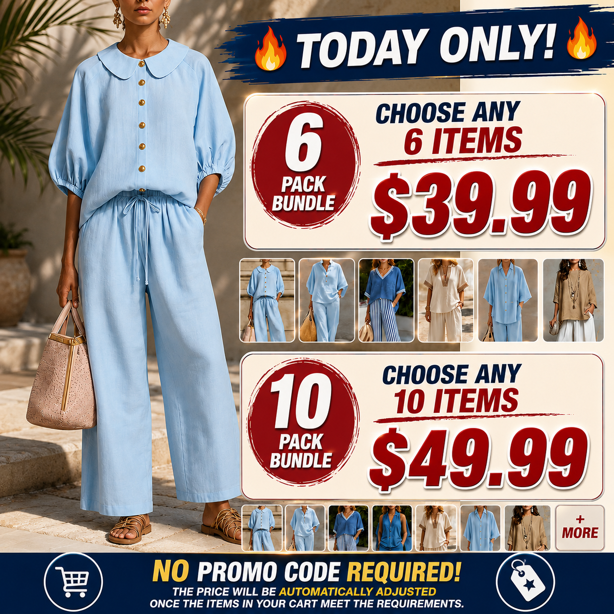 Seasonal Bestsellers: Women's Two-Piece Sets Clearance Sale—Choose any 6 sets for just $39.99