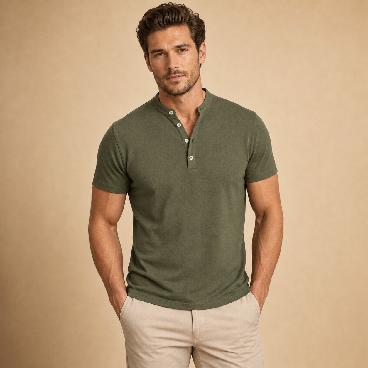⏰ Räumungsverkauf ⚡ 10er-Pack nur 28 € ⚡ Herren Henley Kurzarmshirts