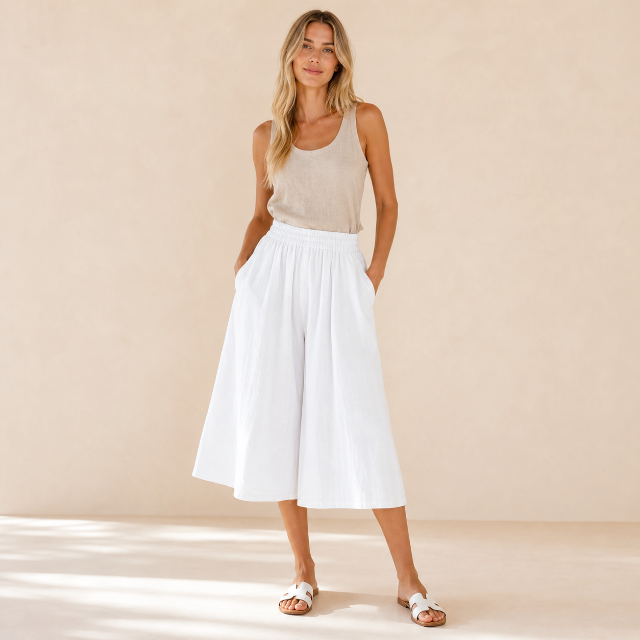 ⏰Räumungsverkauf⚡10er-Pack für 28 €⚡ Damen-Culotte-Midirock mit hoher Taille und weitem Bein