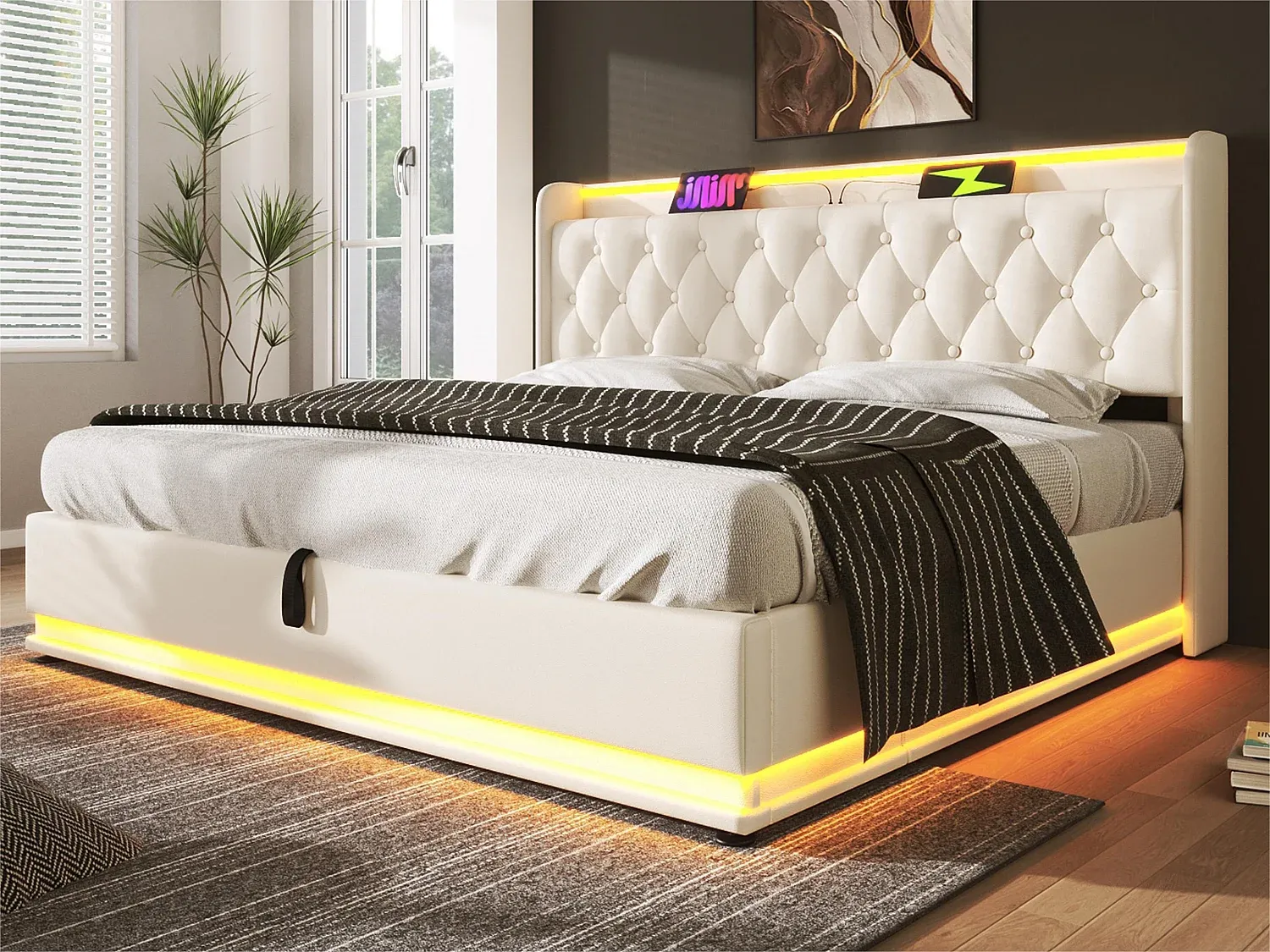Schlafzimmer,Bereich Bett,Bett mit Bettkasten-livelira.com