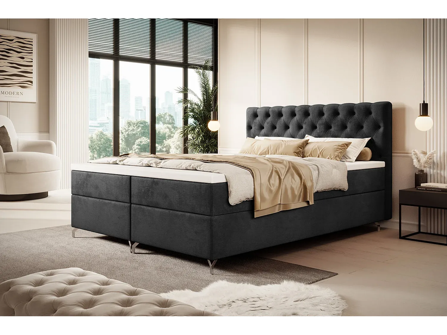 Schlafzimmer,Bereich Bett,Boxspringbett-livelira.com