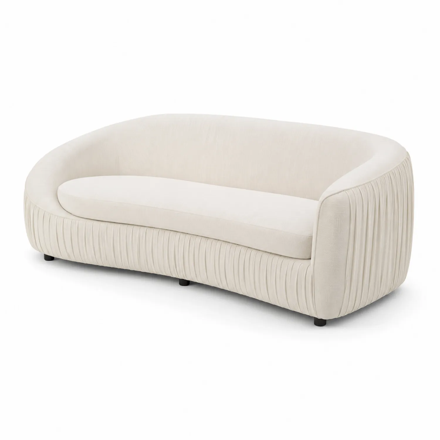 Divano Curvo in Tessuto Beige-Casnidolor