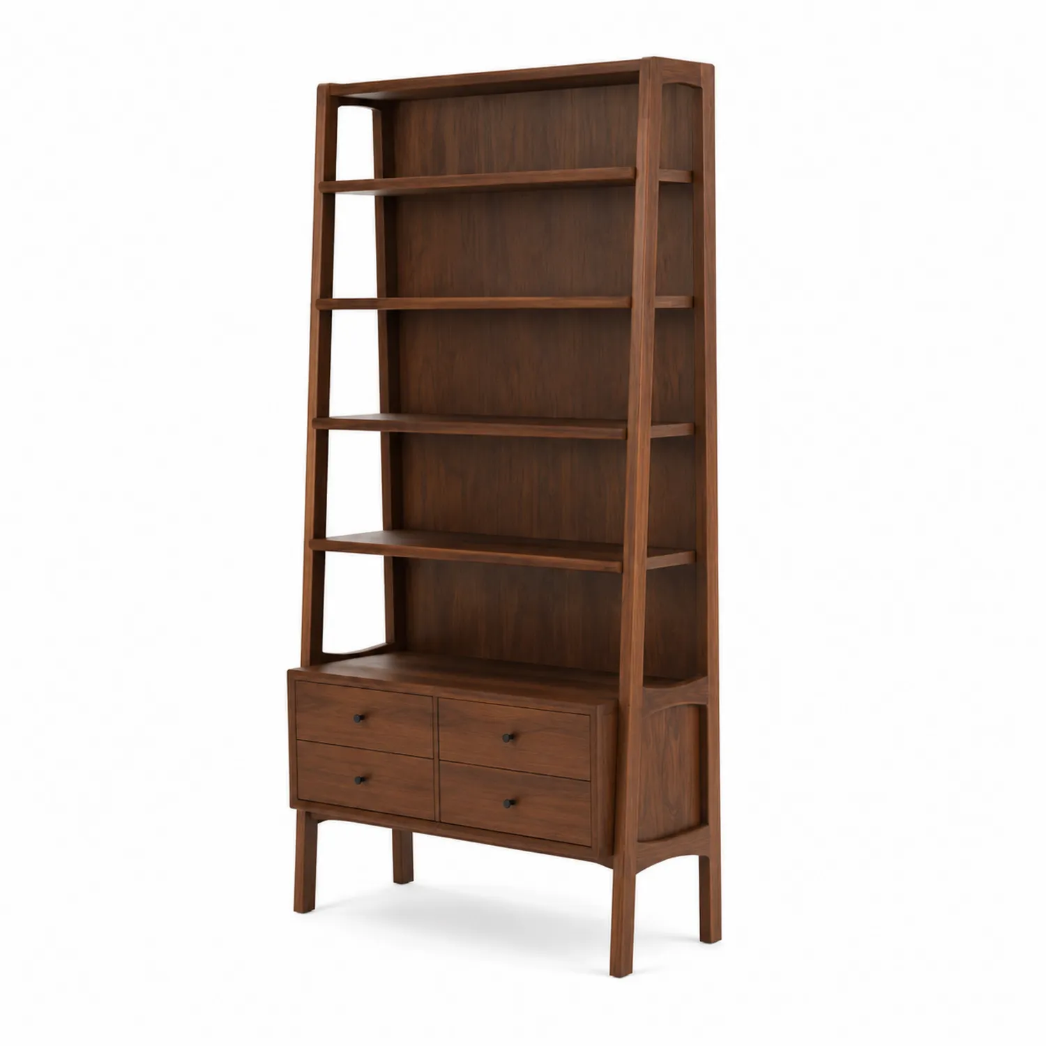 Scaffale in Legno Massello con Cassetti, Marrone, 180x90x35 cm-Casnidolor