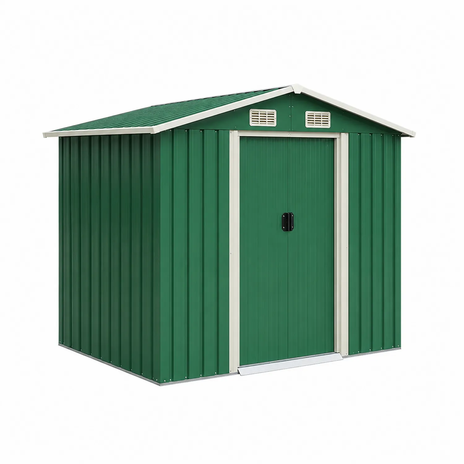 Casetta da giardino in acciaio zincato con porta scorrevole Verde-Casnidolor