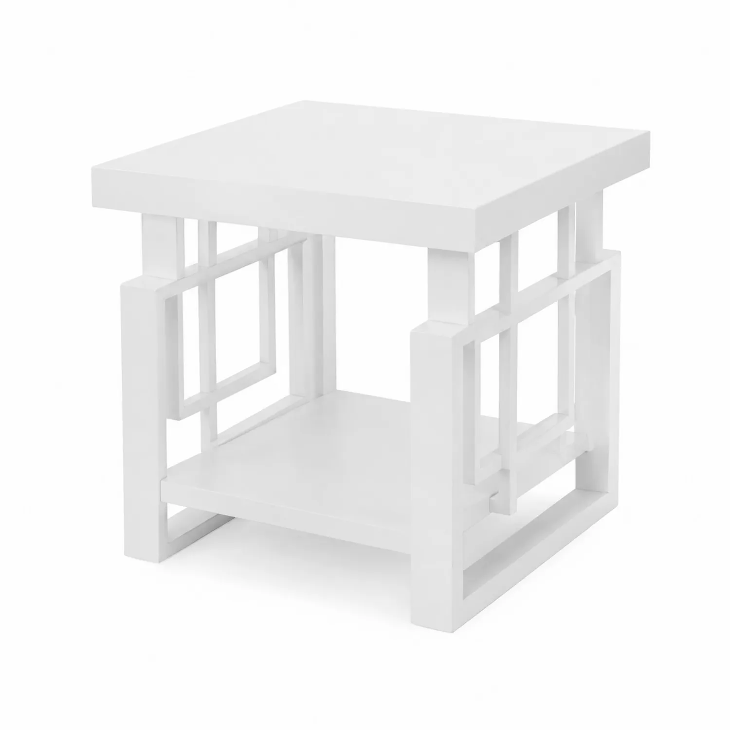 Tavolino quadrato in MDF bianco 40x40x45 cm-Casnidolor