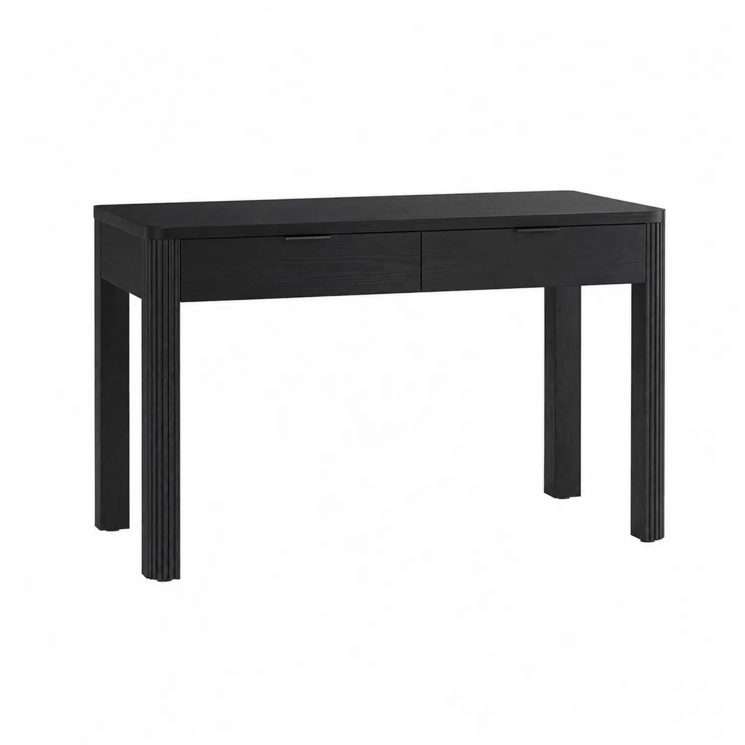 Scrivania Rettangolare in Legno con Cassetti Nera-Casnidolor