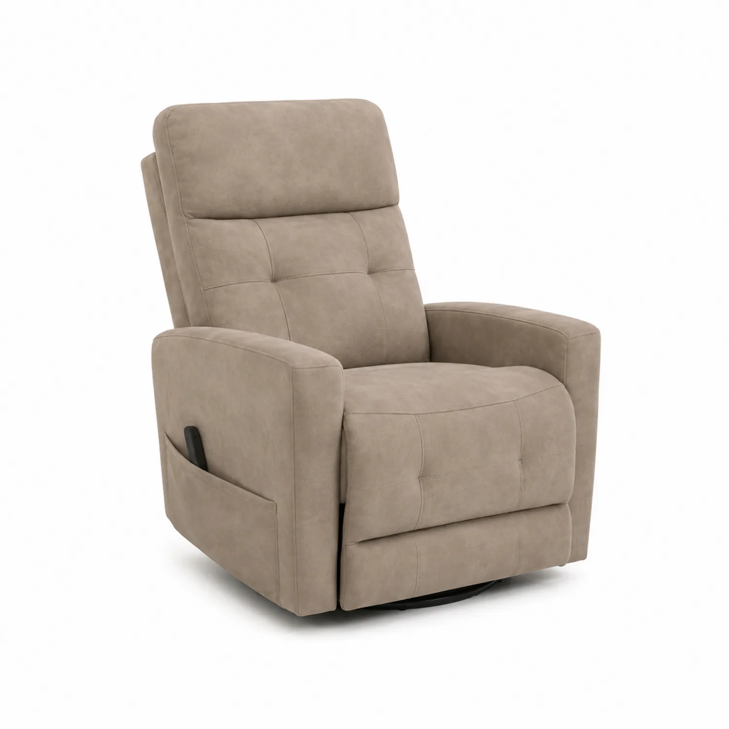 Poltrona reclinabile in microfibra beige girevole-Casnidolor