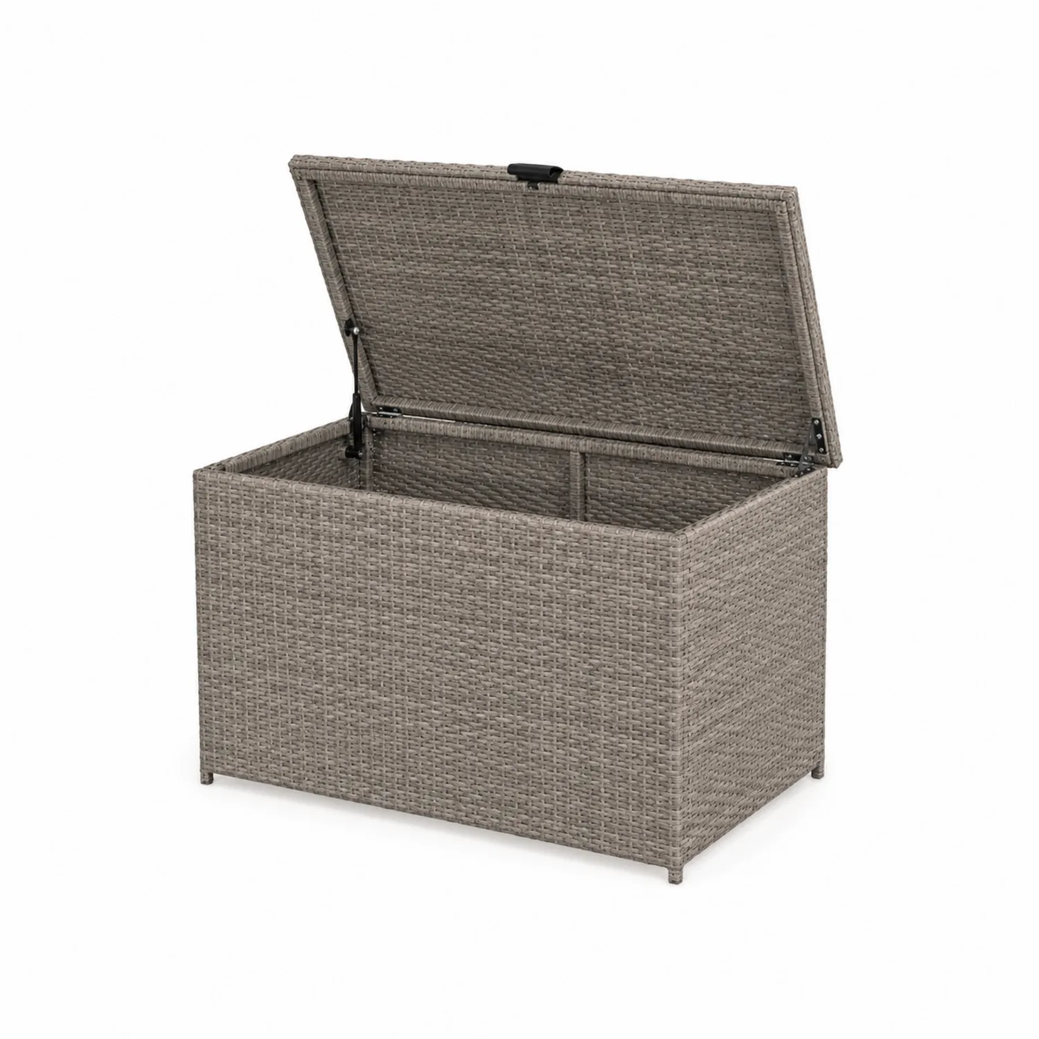 Cassapanca Contenitore in Polyrattan Grigio con Struttura in Metallo-Casnidolor