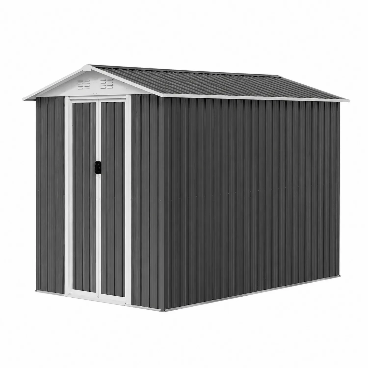 Capanno da Giardino in Metallo Grigio 250x130x180 cm-Casnidolor