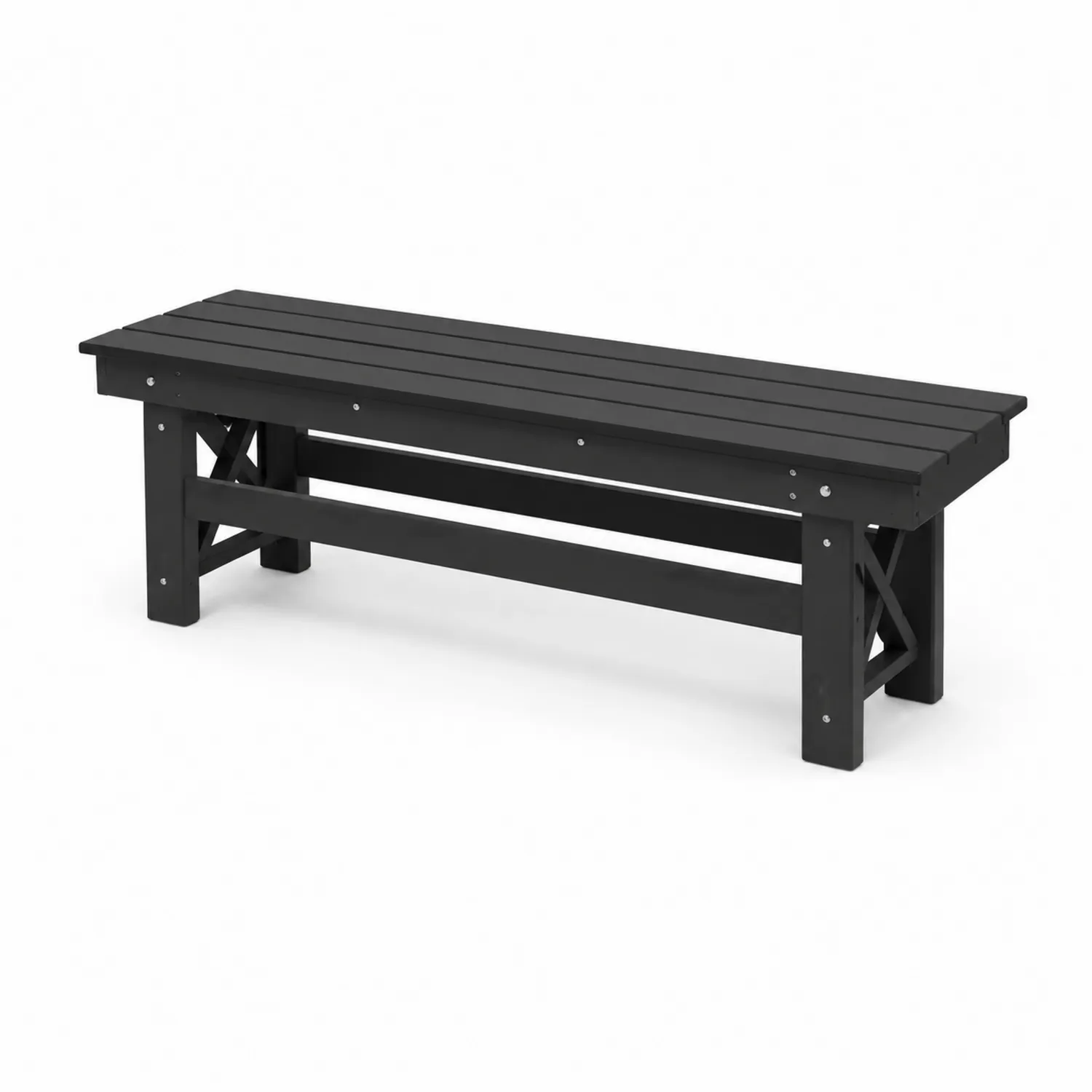 Panca da Esterno in Legno Massiccio Nera 120x38x45 cm-Casnidolor