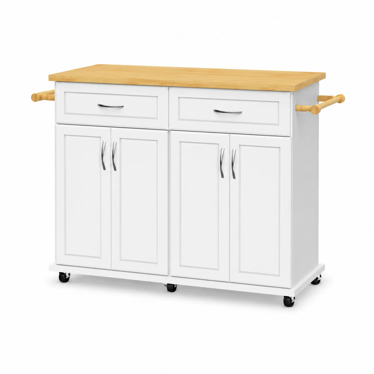 Carrello da Cucina in MDF e Legno con Cassetti e Ante-Casnidolor