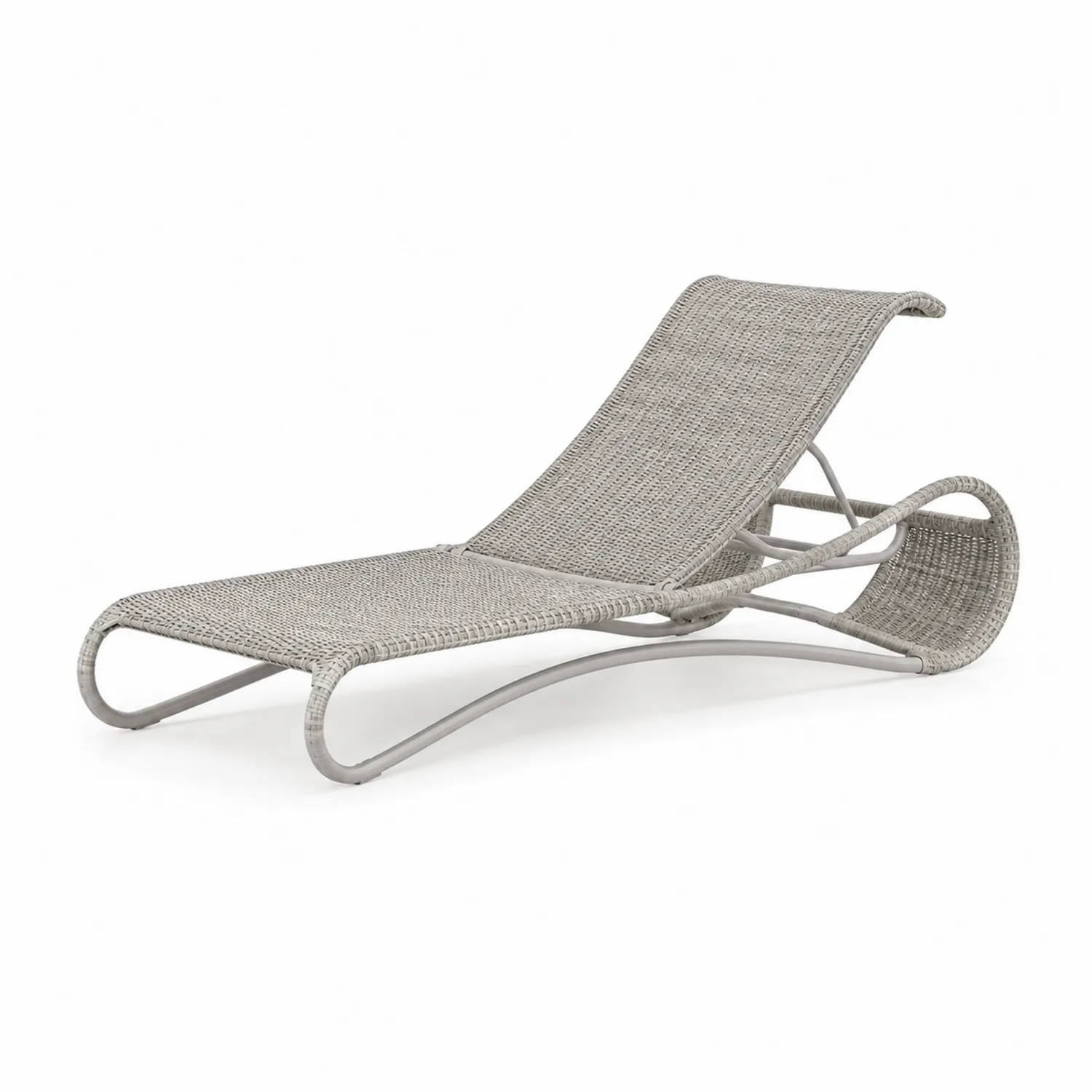 Lettino Prendisole in Rattan Sintetico e Alluminio Grigio-Casnidolor
