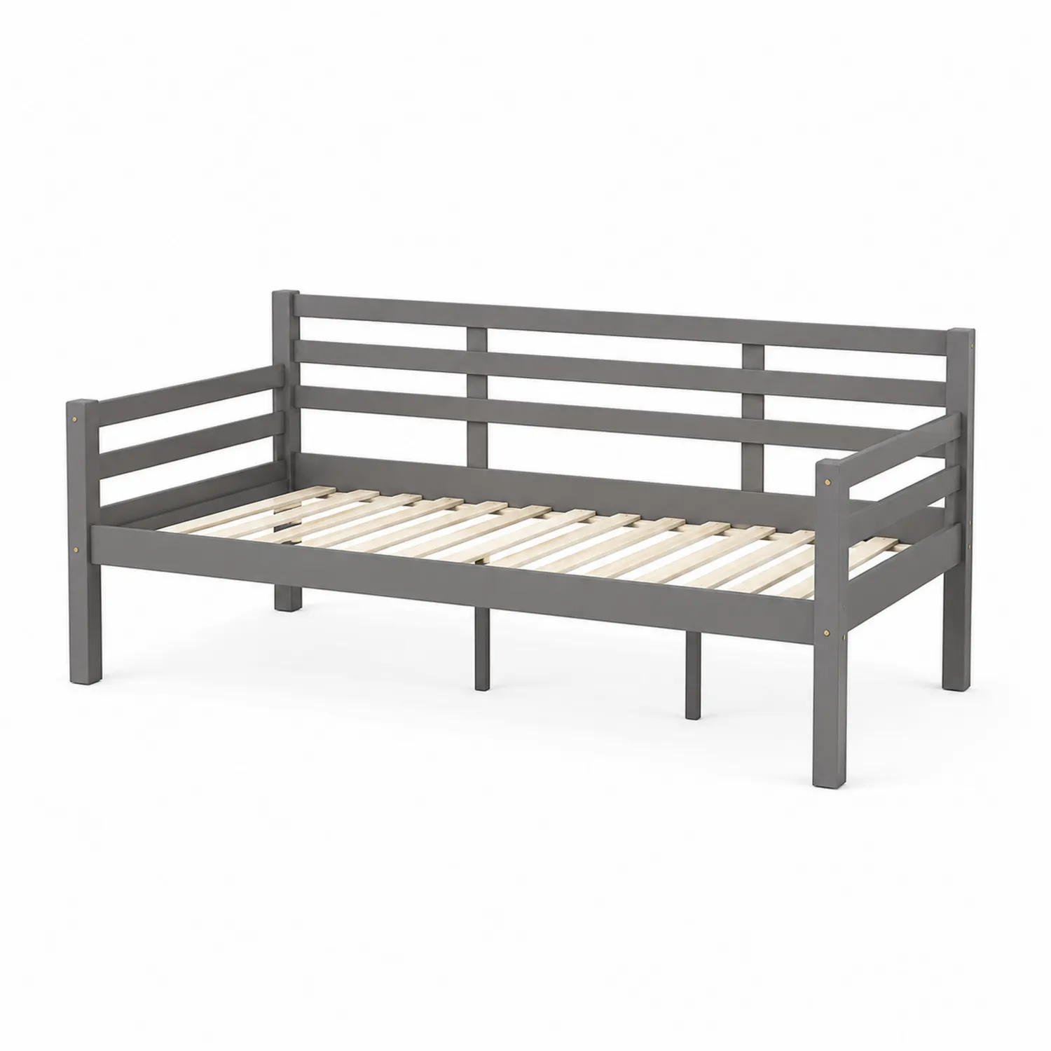 Letto Divano in Legno Massello Grigio 200x90 cm-Casnidolor