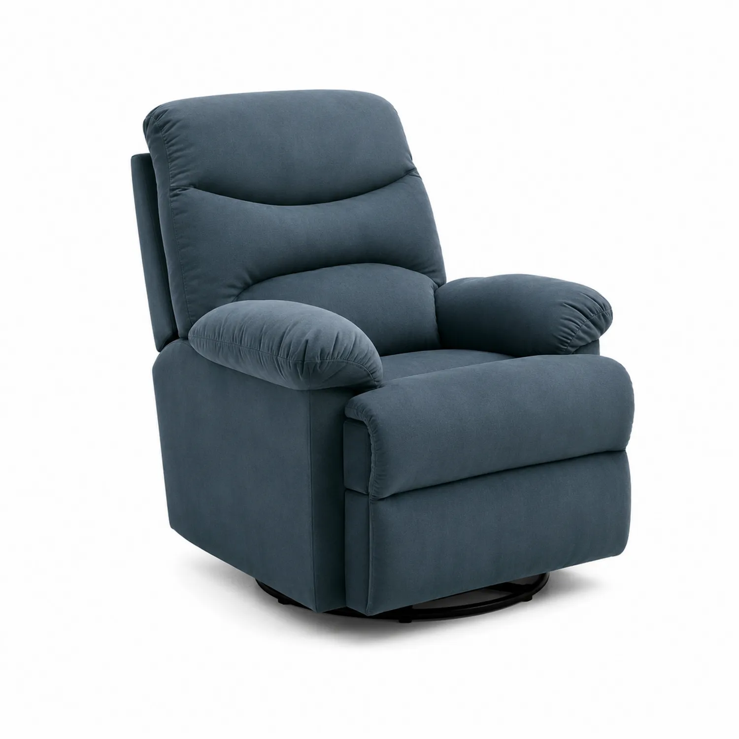Poltrona reclinabile in tessuto blu con base girevole-Casnidolor