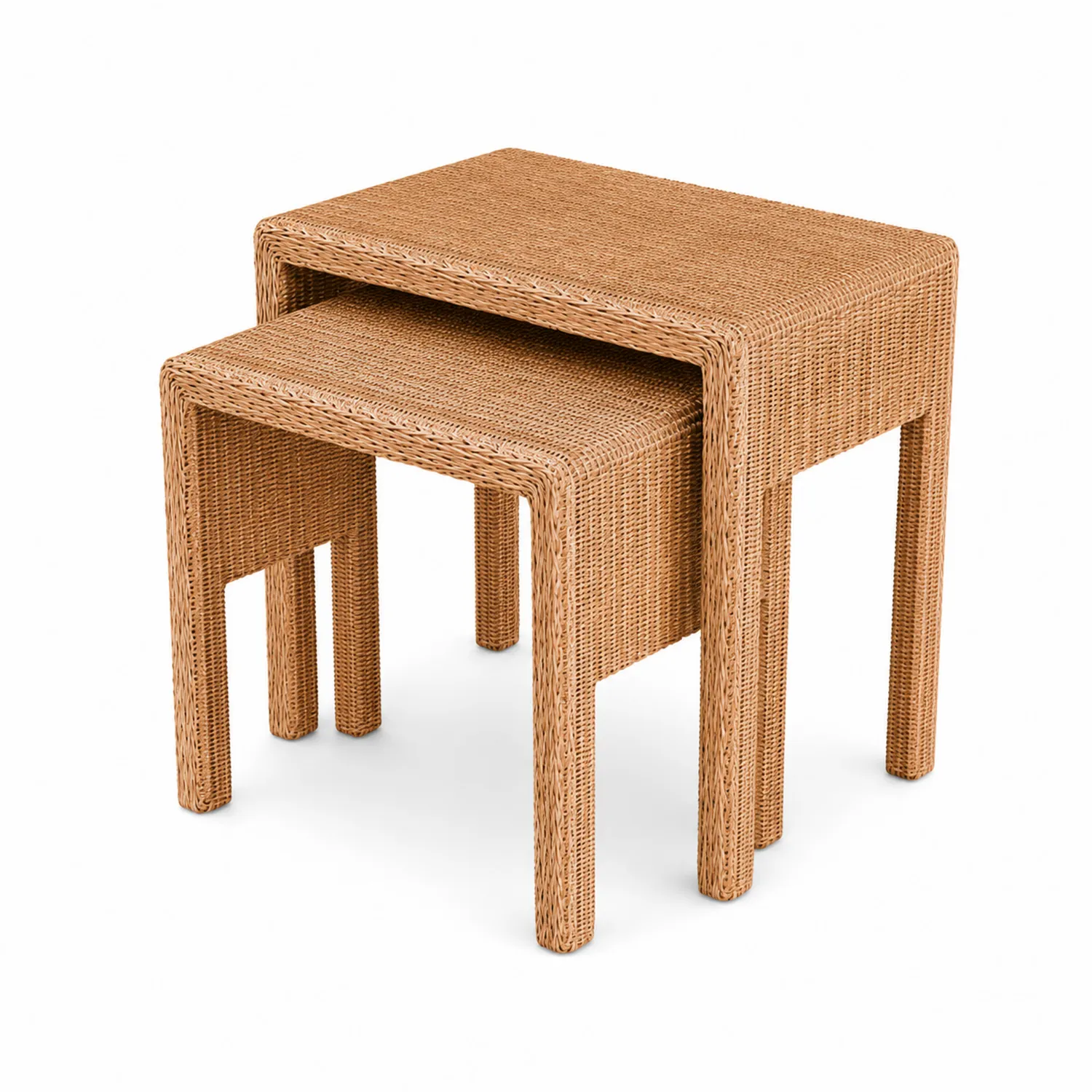 Set di Tavolini in Rattan Sintetico Marrone-Casnidolor
