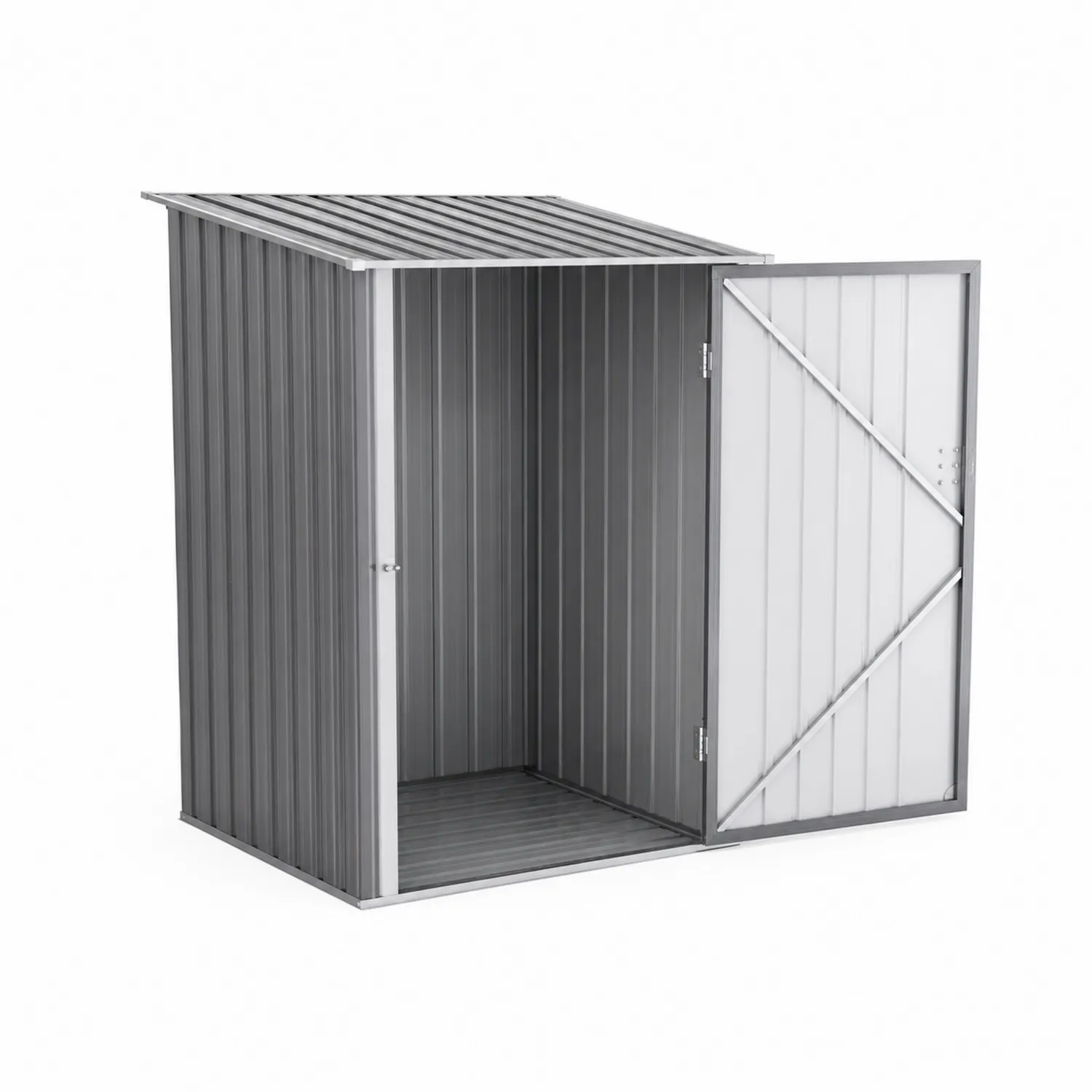 Capanno da Giardino in Lamiera Zincata Grigio 210x100x180 cm-Casnidolor