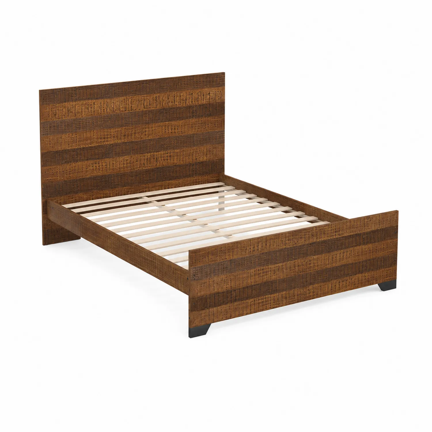 Letto Singolo in Legno Massiccio con Testiera e Pediera Marrone-Casnidolor
