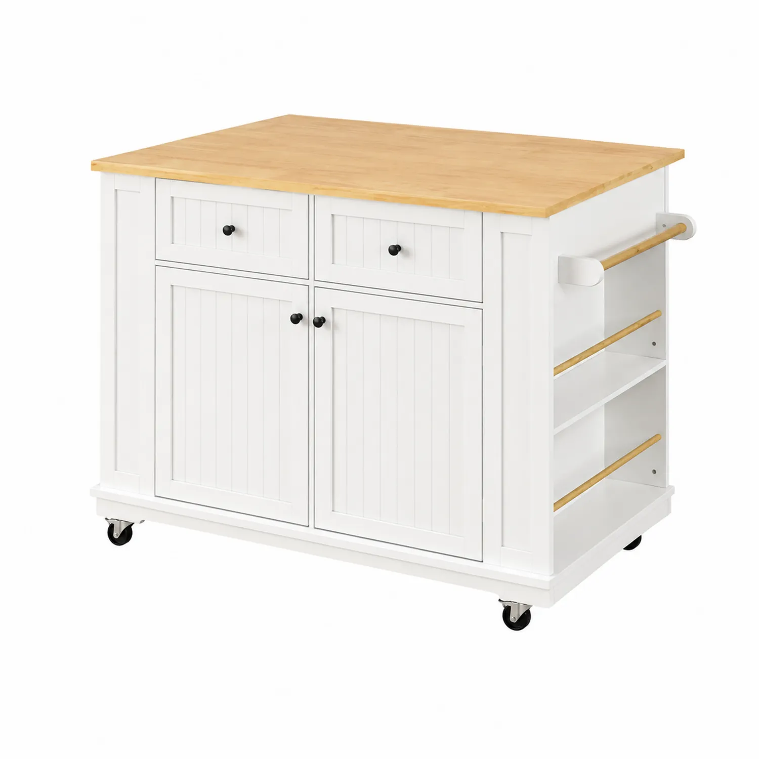 Carrello da cucina in legno e MDF con ripiano in legno massello-Casnidolor
