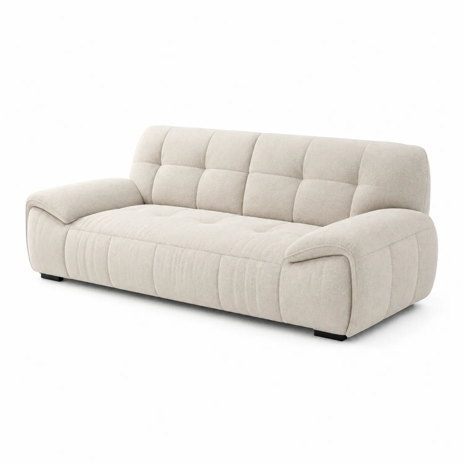 Divano tre posti in tessuto beige-Casnidolor
