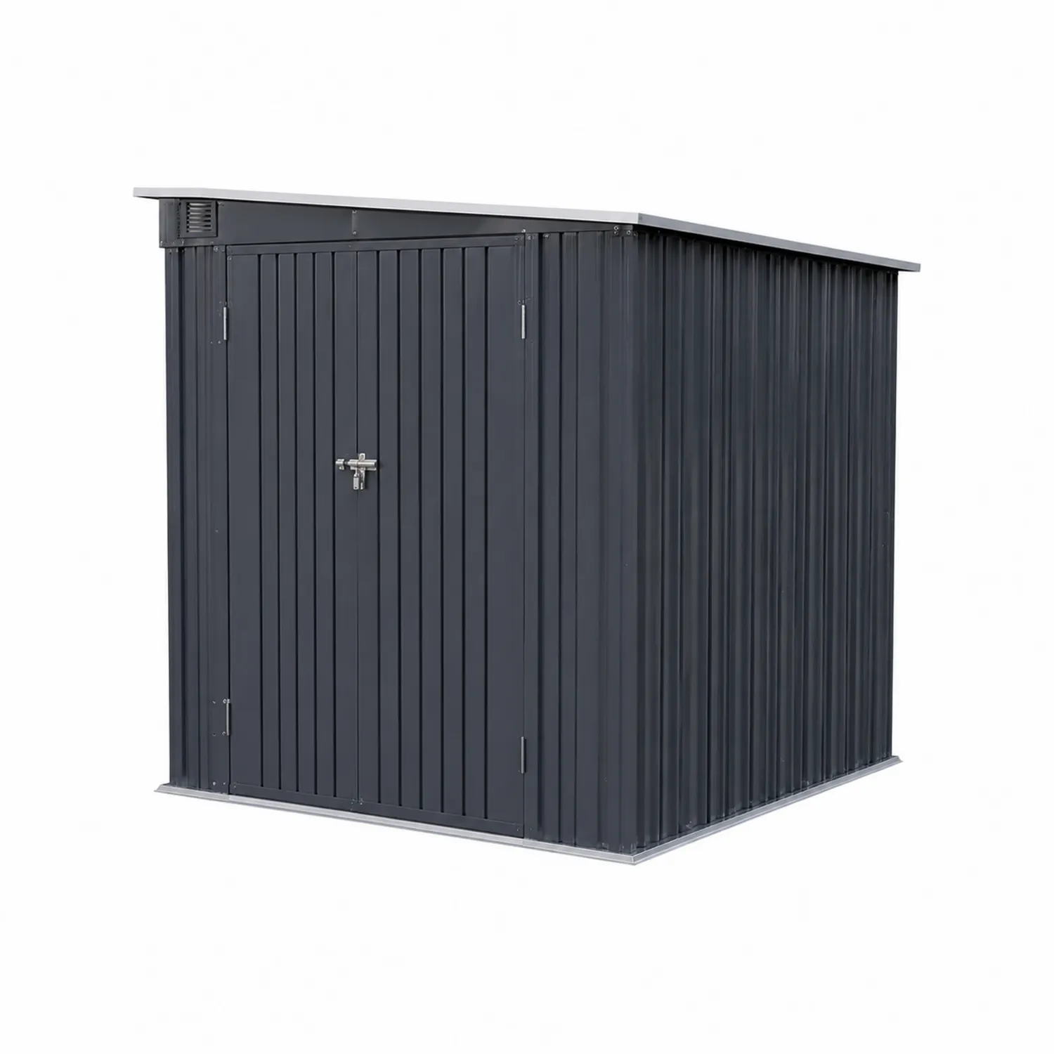 Casetta da giardino in metallo zincato antracite 213x127x185 cm-Casnidolor