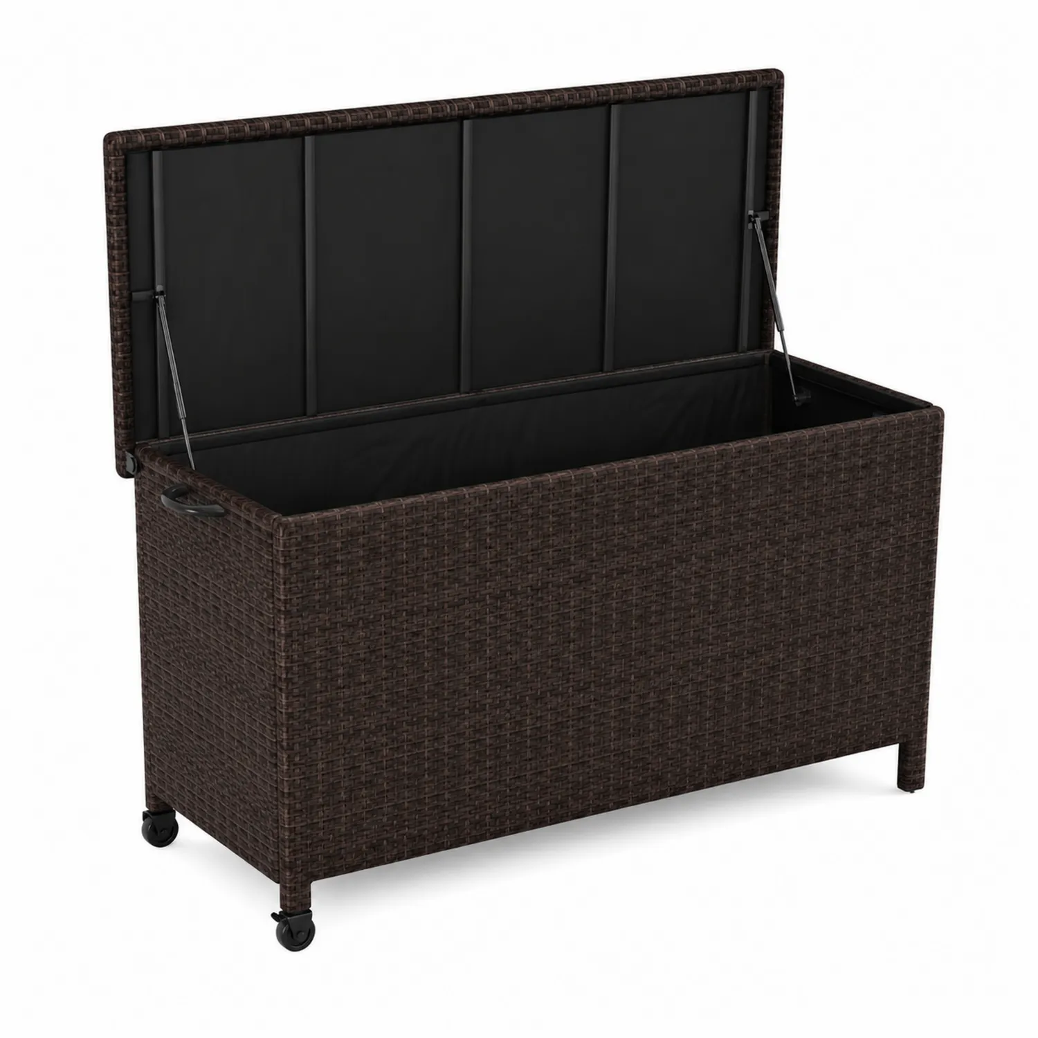 Cassapanca in Rattan Sintetico con Ruote Marrone-Casnidolor