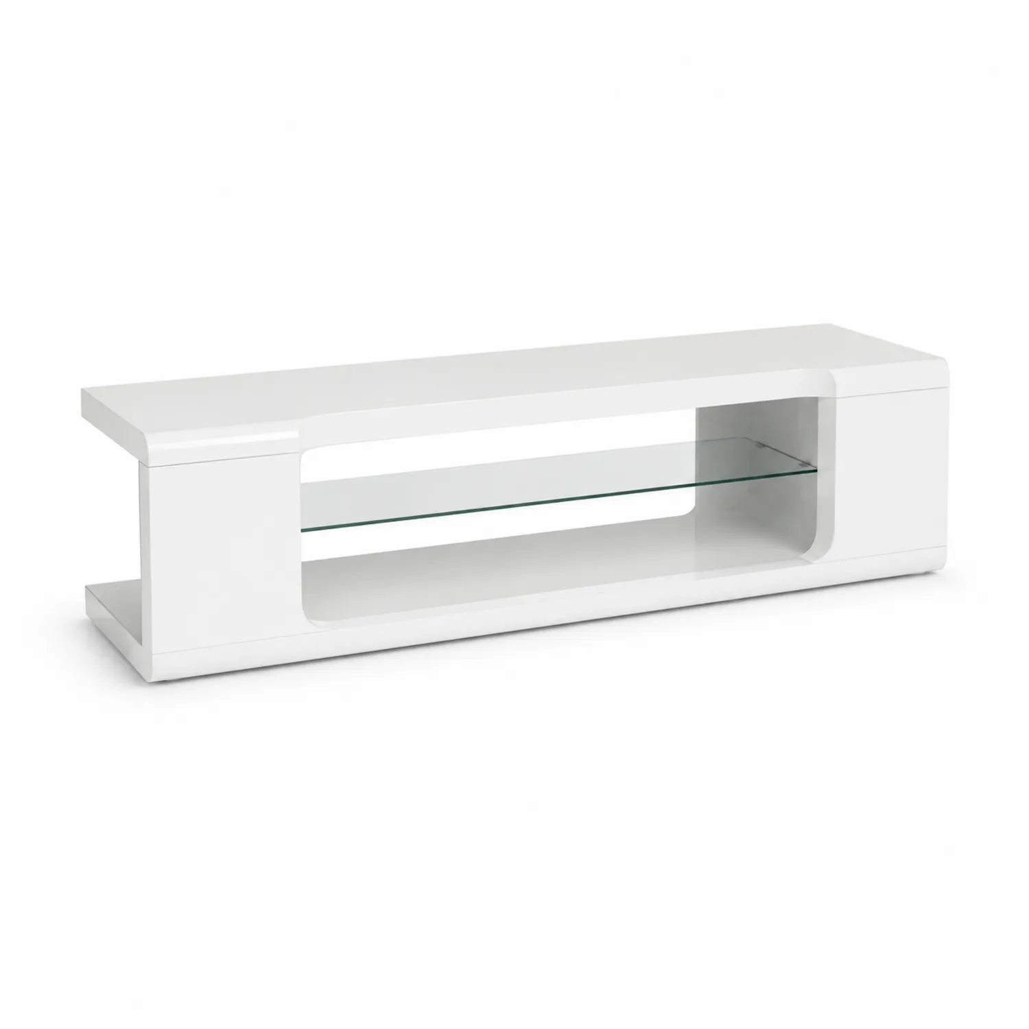 Mobile TV in MDF e Vetro Temperato Bianco-Casnidolor