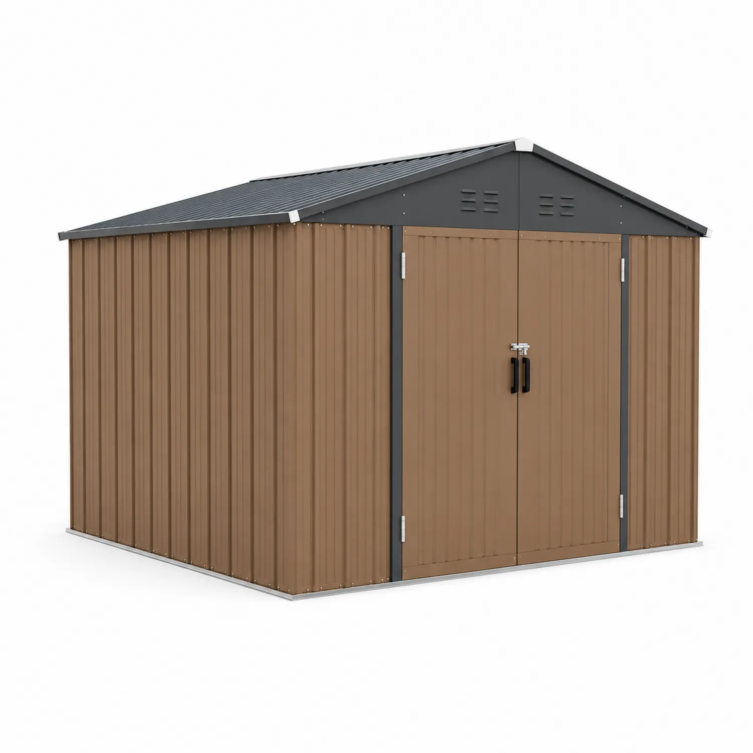 Casetta da Giardino in Metallo Marrone 300x300x210 cm-Casnidolor