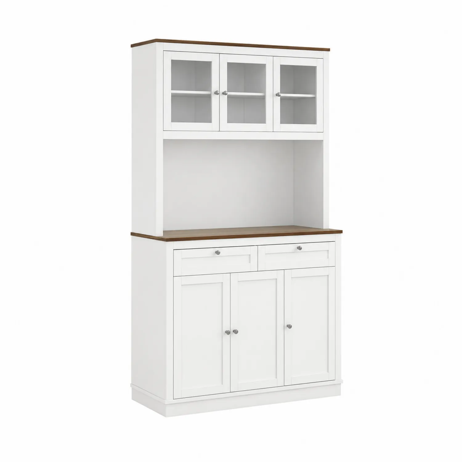 Credenza in Legno con Ante in Vetro Temperato e Cassetti-Casnidolor